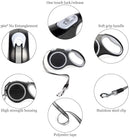 Retractable dog harness (16/26 feet long), with anti-slip handle.