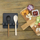 Silicone Utensil Spoon Rest with Drip Pad Non Slip Dark Gray.