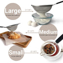 Set of 3 Stainless Steel Fine Mesh Strainers Graduated Sizes 3.38", 5.5", 7.87".